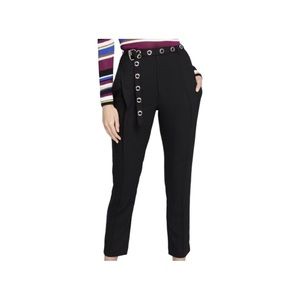 Rachel Roy.  Black High Waisted Pants Zip Fly Removable Belt Size 14